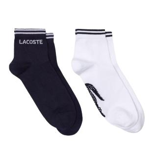 X2 Paires de Chaussettes Noir/Blanc Homme Lacoste RA4187 pas cher
