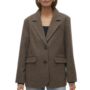 Blazer Pied poule Marron Femme Vero Moda Julie pas cher