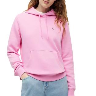 Sweat à Capuche Rose Vif Femme Tommy Hilfiger Flag pas cher