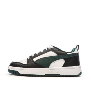 Baskets Noires/Vertes/Blanches Garçon Puma Rebound pas cher