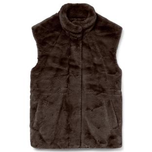 Gilet Fausse Fourrure Marron Femme Vero Moda Japoppy pas cher