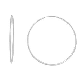 Boucles D'oreilles Créoles Argenté Clio Blue Lisses 50mm pas cher