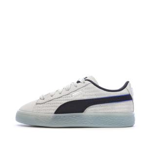 Baskets Grises/Noires Garçon Puma Suede pas cher