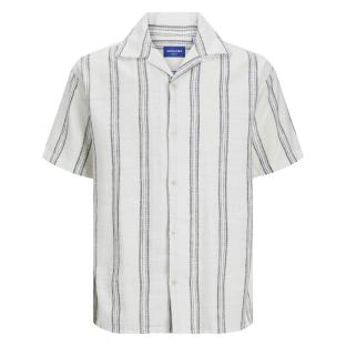 Chemisette Rayures Blanc/Bleu Homme Jack & Jones Cabana vue 3