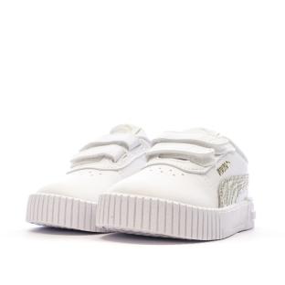 Baskets Blanches/Beiges Fille Puma Carina 2.0 vue 6