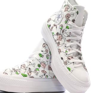 Baskets Blanches/Noires Femme Converse Lemonade vue 0