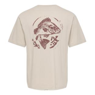 Beiges Herren-T-Shirt von Only & Sons mit Aufdruck Ansicht 0
