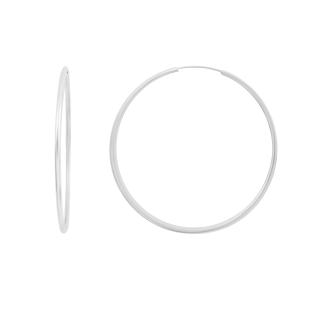 Boucles Argenté Créoles Clio Blue Lisses 40mm pas cher