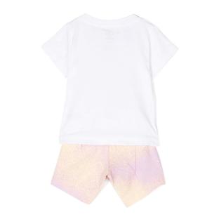 Ensemble Blanc/Jaune Fille Adidas HK2909 vue 2