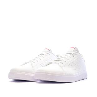 Baskets Blanc/Rose Fille Adidas Advantage vue 0