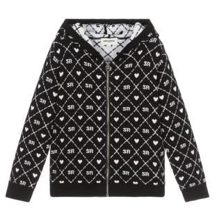 Sweat Zippé Noir/Blanc Fille A15032 vue 0