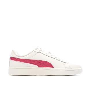 Baskets Blanches/Rouges Fille Puma Smash 3.0 vue 2