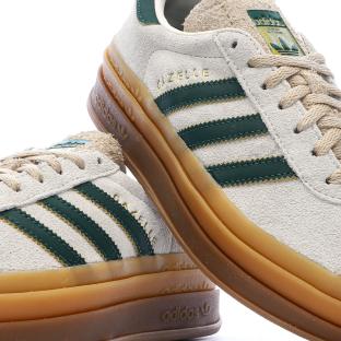 Baskets Beige/Vert Femme Adidas Gazelle Bold vue 7
