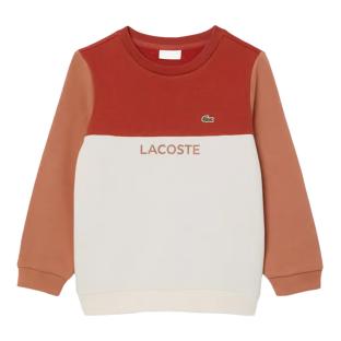 Sweat Beige/Marron Garçon Lacoste Block Fleece vue 0
