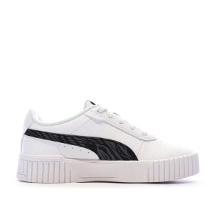 Baskets Blanche/Noir Fille Puma Carina 2.0 Zebra vue 2