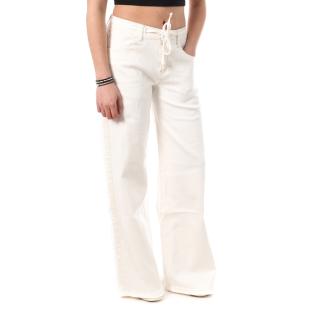 Jean Large Blanc Femme Monday Premium Cordon pas cher