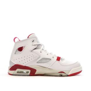 Baskets Blanches/Rouges Garçon Nike Jordan Fltclb 91 vue 2