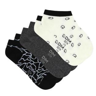 x3 Paires de Chaussettes Noir/Blanc Fille Dim D0DGB pas cher