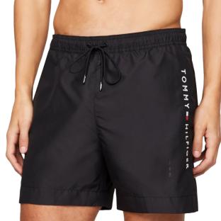 Short de Bain Noir Homme Tommy Hilfiger Medium Drawstring pas cher