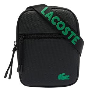 Sacoche Noire/Vert Homme Lacoste Flat vue 0
