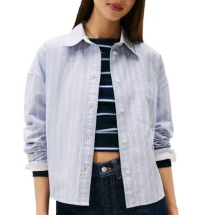 Chemise Bleu Femme Tommy Hilfiger Oxford pas cher