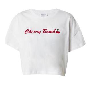 T-shirt Blanc/Rouge Femme Noisy May Malena pas cher