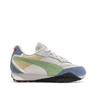 Baskets Beige/Vert/Bleu Fille Puma Blktop vue 2