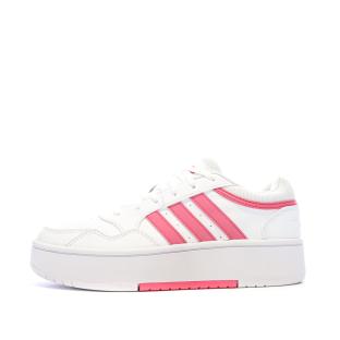 Baskets Blanches/Roses Femme Adidas Hoops 3.0 Bold pas cher