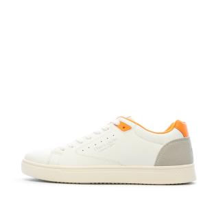 Baskets Blanches/Orange Homme Teddy Smith 1642 pas cher