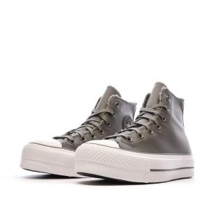 Baskets Grise Molleton Femme Converse Chuck Taylor All Star Lift vue 6