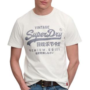 T-Shirt Blanc Homme Superdry Classic 1 vue 0