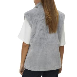 Gilet Fausse Fourrure Gris Femme Vero Moda Japoppy vue 2