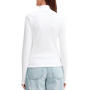 T-Shirt Col Roulé Blanc Femme Calvin Klein Jeans Label vue 2