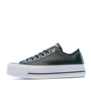 Baskets compensées cuir noir femme Converse All Star vue 0
