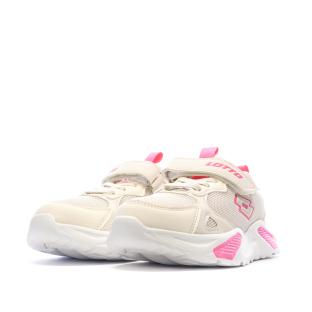 Baskets Rose/Blanches Garçon Lotto Bologna vue 0