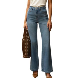 Jean Flare Bleu Femme Oraije Mona vue 0