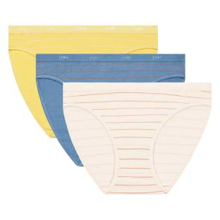 X3 Culottes Bleu/Jaune Femme Dim Les Pockets Coton vue 0