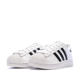 Baskets Blanc/Noir Junior Adidas Superstar II vue 6