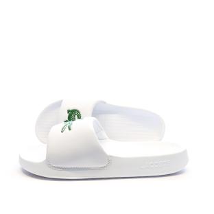 Claquettes Blanches Homme Lacoste Serve pas cher