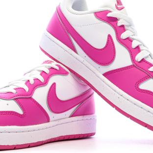 Baskets Blanches/Roses Fille Nike Court Borough vue 7