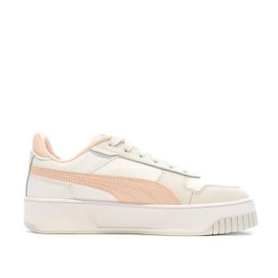 Baskets Blanches/Rose Femme Puma Carina vue 2