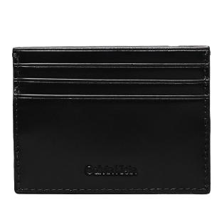 Porte Cartes Noir Homme Calvin Klein Jeans Glow Black Leather pas cher