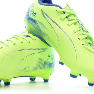 Chaussures de football Jaune Fluo Garçon Puma Ultra 5 Play FG/AG vue 7
