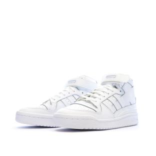 Baskets Blanches Homme Adidas Forum Mid vue 0