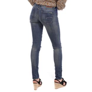 Jean Skinny Bleu denim Femme G-Star 3301 Contour vue 2