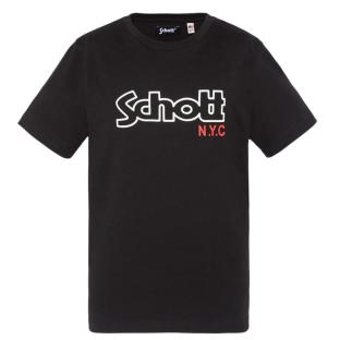 T-Shirt Noir Garçon Schott VINTAGE pas cher