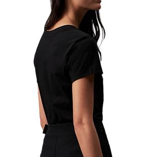 T-Shirt Noir Femme Calvin Klein Jeans Embroidery Slim vue 2