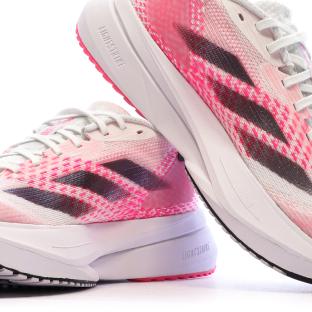 Chaussures de running Blanches/Roses Femme Adidas Adizero vue 0