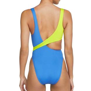 Maillot de bain 1 piece Bleu/Vert Femme Nike Crossover vue 2