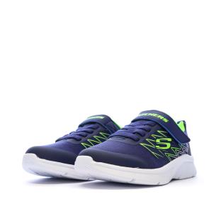 Baskets Marine/Vert Fluo Garçon Skechers Microspec-texlor vue 6